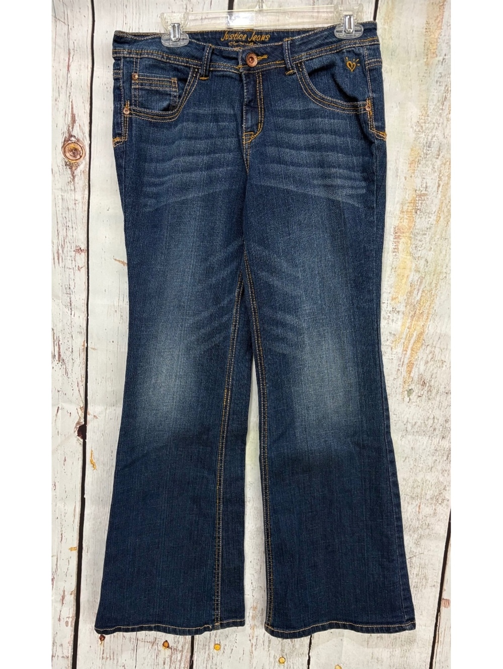 Justice Jeans Girls' Size 16 1/2 Simply Low Blue Denim Bootcut Jeans